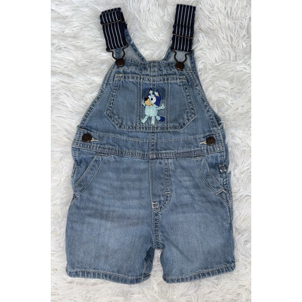 Osh Kosh B’Gosh Sz. 12 Mo. Bluey Design Overall Denim Romper. Adorable